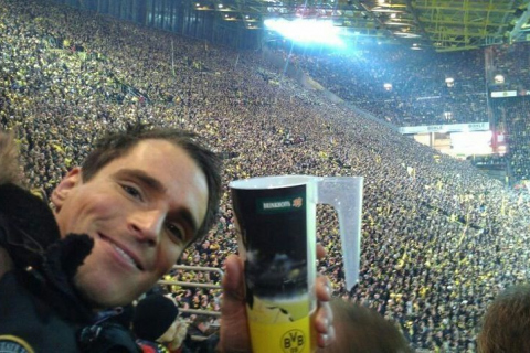 Derbysieger with three swedish BVB-Fans