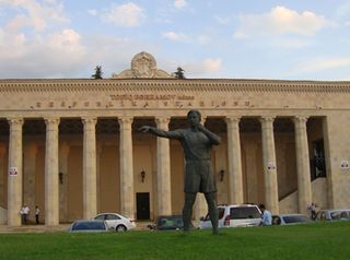 Tofiq Bahramov Statue in Baku